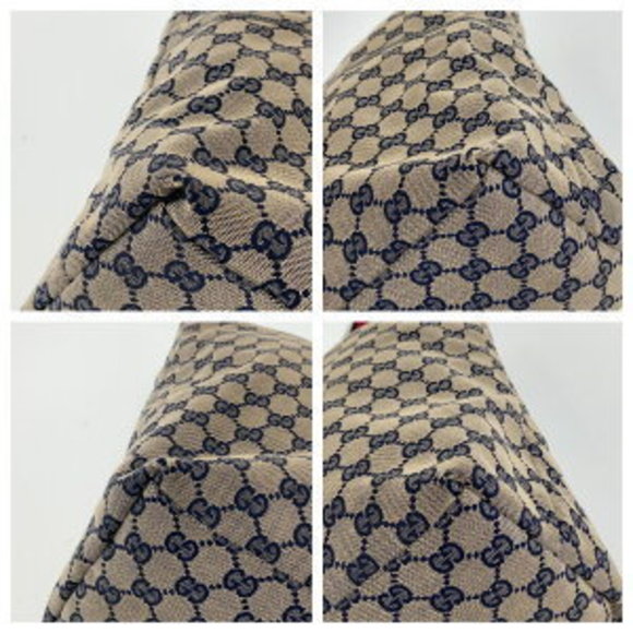 GUCCI Navy Blue Grey GG Tote Bag - Picture 3 of 9